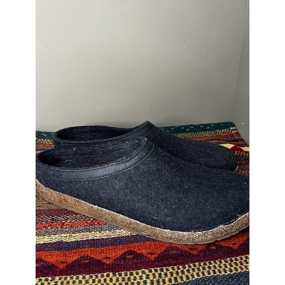 Haflinger Wool Slip On Clogs Mules Dark Gray Wool Mens 50 - Picture 3 of 7